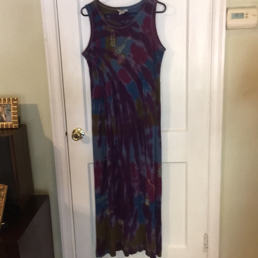 Onque Tie Dye Dress with Guitar Imprint